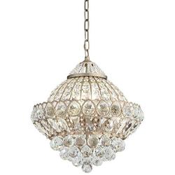 Wallingford Antique Brass Chandelier 16'' Wide Crystal Shade 6-Light Fixture for Dining Room House Foyer Kitchen Island Entryway Bedroom Living Room - Vienna Full Spectrum