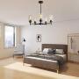 KOSTOMO 5 Light Black Chandeliers Contemporary Hanging Industrial Vintage Pendant Lights Modern Lighting Fixtures with Clear Glass Shade for Dining Room Bedroom