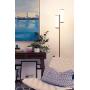 Brightech Gemini - Mid Century Modern Two Light Floor Lamp for Living Room Bright Lighting - Contemporary Dimmable LED Standing Light for Bedrooms & Offices - Gold/Antique Brass Indoor Pole Light