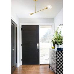 XiNBEi Lighting Semi Flush Mount Ceiling Light, Vintage Sputnik Satin Brass Close to Ceiling with 2 LED Bulb for Bedroom Living Room XB-SF1234-2-SB-G30