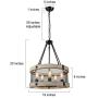 KSANA Wood Farmhouse Drum Chandelier, Metal Cage 5 Lights Pendant Lighting Fixture for Dining Room, Bedroom, Foyer, Living Room, Bathroom, Kitchen, Entryway