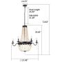 Wellmet 32 Inch Wood Beaded Chandelier, 6 Lights Farmhouse Chandelier Crystals, Boho Light Fixture Ceiling for Bedroom Foyer Dining Room, French Empire Pendant Lighting Black Finish and White Beads