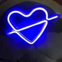 QiaoFei Neon Light,LED Cupids Bow Sign Shaped Decor Light,Heart Night Lamps Love Marquee Letter Sign Gifts for Christmas,Birthday Party,Kids Room,Living Room,Wedding Party(Blue)