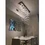 Moooni Modern Rectangular Bubble Chandelier Lighting Pendent Ceiling Light Fixture Glass Bubble Chandelier Lighting for Dining Rooms Living Rooms Staircase L55'' x W11.8'' x H47''