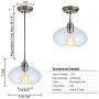 LANROS Modern Chic 1-Light Glass Pendant Lighting Mini Oval Glass Pendant Ceiling Light Fixture for Kitchen Island Bedroom Bathroom Brushed Nickel
