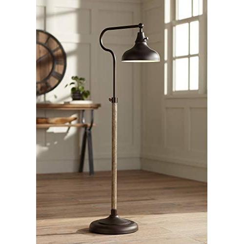 Ferris Rustic Farmhouse Pharmacy Floor Lamp Downbridge Bronze Faux Wood Adjustable Height for Living Room Reading Bedroom Office - Franklin Iron Works Ferris Rustic Farmhouse Pharmacy Floor Lamp Downbridge Bronze Faux Wood Adjustable Height for Living Room Reading Bedroom Office - Franklin Iron Works