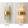 BOKT Modern Wall Mount Lamp 2 Light Fixtures Crystal Wall Sconce Lighting, Elegant Wall Sconces with Brass Base for Bedroom Living Room Bathroom Hallway Entryway Hotel Restaurant (Gold)