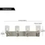 VINLUZ 4 Lights Bathroom Vanity Light Fixture Brushed Nickel Sconces Wall Lighting Modern Industrial Indoor Wall Mounted Lamp, Contemporary Wall Light for Kitchen Living Room Dining Room