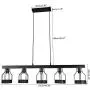 OYIPRO Industrial Kitchen Island Light, 5 Lights Pendant Light Metal Wire Cage Hanging Lamp Rustic Ceiling Light Fixture E26 Socket