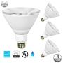 JULLISON 4 Packs PAR38 LED Bulb, 120V/13W/980Lumens/40 Degrees Beam, 90W Equivalent, 3000K Warm White, CRI80, Dimmable, Glass Lens, Outdoor Flood, E26 Base, UL