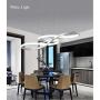 Modern Pendant Lighting White LED Pendant Light for Contemporary Living Dining Room Kitchen Island Dimmable Chandelier Dimming Ceiling Lamp Minimalist Wave Hanging Light Fixture with Remote (White)