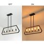 XIPUDA Modern Pendant Light Fixture Farmhouse Kitchen Island Lighting Oil Black and Tinting Rustic Dinning Room Ceiling Chandelier (5-Light)