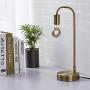Keymit LED Edison Industrial Lamp, 3 Way Dimmable Matte Brass Bedside Lamp, Minimalist Table Lamp for Bedroom Living Room, Nightstand, Amazing Warm Glow, A19 8W Light Gray LED Filament Bulb Included