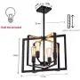 SEEBLEN 4- Light Pendant Light Black Adjustable Hanging Lights Vintage Foyer Lantern for Kitchen lsland Dining Room Hallway Farmhouse Ceiling Lights SEEBLEN 4- Light Pendant Light Black Adjustable Hanging Lights Vintage Foyer Lantern for Kitchen lsland Dining Room Hallway Farmhouse Ceiling Lights