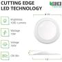 Sunco Lighting 6 Pack 5 Inch / 6 Inch Flush Mount Disk LED Downlight, 15W=100W, 3000K Warm White, 1050LM, Dimmable, Hardwire 4/6'' Junction Box, Recessed Retrofit Ceiling Fixture