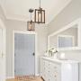 LOG BARN Farmhouse Pendant Light, Pendant Lighting for Kitchen Island with Wooden Crossing Frame, Mini Hanging Lamp for Foyer, Entryway, Dining Room