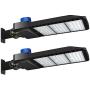 LED Parking Lot Lights 300W - Adjustable Arm Mount with Photocell 1000-1200W HID/HPS Replacement Waterproof IP65 36000LM 5000K Parking Lot LED Lighting (2 Pack)