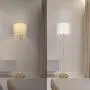 61& Crystal Floor Lamp LED Standing Lamp Linen Shade Elegant Design Floor Light Tall Upright lamp with LED Bulb for Living Room, Bedroom, Office and Reading(Copper)