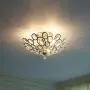Modern Light Fixtures Ceiling 3-Lights Silver Crystal Flush Mount Ceiling Light for Hallway, Bedroom, Living Room, Kitchen, Dining Room, W16.5''¡ÁH9.4''
