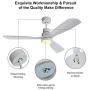 Indoor Ceiling Fan Light Fixtures Ceiling Fan with Remote & 3 Wood Blade for Bedroom, Living Room, Dining Room Including Motor, Reversible Switch