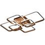 Modern Ceiling Light led AXSHINE 6 Lights Geometric Light Fixtures Brown Flush Mount Ceiling Light Chandeliers Ceiling Light for Bedroom 28INCH Square Metal Ceiling lamp with Natural Light 4000K 87W