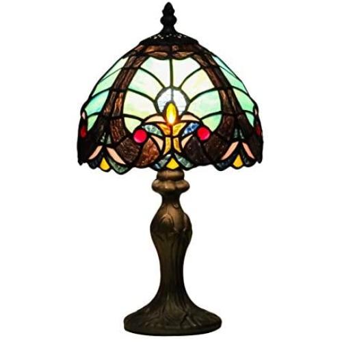 Tiffany Style 8 Inch Table Lamp Handcrafted Blue Baroque Tiffany Stained Glass Lamp Living Room Lamp Bedside Lamp