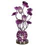 Belief Rebirth Vase Table Lamp - Modern Decor Aluminum Flower Lights G4 LED 3x2W, Brushed Chrome Base Nightstand Desk Lamps Desktop Light for Living Room, Bedroom (Color : Purple)