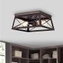 ACLand Flush Mount Ceiling Light Fixture 2-Light Farmhouse Rectangle Ceiling Lamp Lighting for Dining Room Bedroom Passway Balcony Living Room Foyer