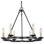KSANA 6-Light Farmhouse Chandeliers, 24'' Antique Iron Petal Shape Kitchen Island Light, Rustic Hanging Ceiling Light Fixture for Dining Room Living Room Foyer