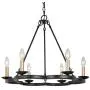 KSANA 6-Light Farmhouse Chandeliers, 24'' Antique Iron Petal Shape Kitchen Island Light, Rustic Hanging Ceiling Light Fixture for Dining Room Living Room Foyer