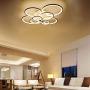 Ceiling Light Fixture 8 White Round Modern LED Flush Mount Ceiling Lights Living Room Bedroom Lamp Dimmable with Remote Control Lighting Metal Frame Acrylic Shade Decorative Lamps 3000k-6500k 110v