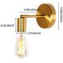 JHLBYL 2-Pack Industrial Vintage Wall Sconce 180 Degree Adjustable Wall Light for Bathroom Vanity, Brass