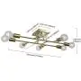 ELUZE Ceiling Light Fixture Industrial Metal Flush Mount Light Brushed Brass Ceiling Lamp with 8 Lights for Dining Room Kitchen Living Room Lighting