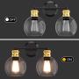 Tangkula Vintage 2 Light Vanity Wall Light, Bubbled Glass Wall Sconce, Industrial Bathroom Vanity Light with Globe Glass Shade, Wall Lamp Fixtures for Bathroom Hallway Living Room Bedroom (2-Light)