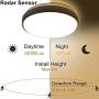 Lineway Motion Sensing Ceiling Light Indoor/Outdoor LED Flush Mount Light Fixture 15W 3000K Ceiling Lamp Radar Sensor for Bathroom Hallway Stairway Garage Porch, 100 Watt Equivalent (Warm White)