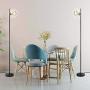 ArcoMead Industrial Floor Lamp with Smoke Gray Glass Shade,On-Off Switch,Modern Indoor Pole Light for Bedroom,Living Room,Study Room or Offices (Black)