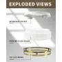 Autelo 12'' Flush Mount Ceiling Light Fixture, 2-Light Close to Ceiling Light with Frosted Glass Shade in Antique Brass Finish, for Living Room Hallway Bedroom C3578 BRZ
