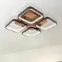 Leniure Coffee Square LED Light Ceiling Lamp Contemporary Chandelier Lighting Fixture 18'' Wide 18'' Deep 4'' High, Warm White 3000K