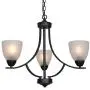 VINLUZ 3 Light Shaded Contemporary Chandeliers with Alabaster Glass Black Rustic Light Fixtures Ceiling Hanging Mid Century Modern Pendant Lighting for Bed Room Dining Room Foyer Living Room