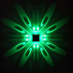 LWW Led Wall Sconce 7 Colorful Butterfly Shape Indoor up and Down Wall Lighting Fixtures Wall Wash Lights for Living Room Bedroom Bar Hallway Corridor Bar Club Neon Light 3W,Green