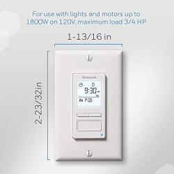 Honeywell Home RPLS740B1008 Econoswitch 7-Day Programmable Light Switch Timer, White