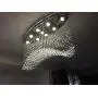 7PM L32'' Modern Wave Oval Chandelier, Raindrop Crystal Ceiling Light Fixture for Dining Room Kitchen Living Room