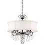 Zula Dark Bronze Crystal Pendant Chandelier 22'' Wide White Fabric Shade 5-Light Fixture for Dining Room House Foyer Kitchen Island Entryway Bedroom Living Room - Vienna Full Spectrum