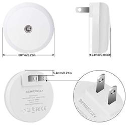 SerieCozy LED Night Light, with Dusk to Dawn Sensor, Diffused Light, Energy Efficient, Plug in Night Light for Bedroom, Bathroom, Kitchen, Hallway, Stairs, Kids Room, Warm White, 2 Pack