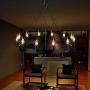 LITFAD Industrial Antique Style Round Chandelier Light 12 Lights Metal Pendant Lighting Retro Ceiling Hanging Light in Black for Restaurant Dining Room Living Room
