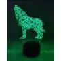 3D Illusion Lamp LED Night Light for Living Bed Room Decoration Desk Table Lamp Light for Party Supplies Birthday Gift 16 Changing Colors with Remote Control USB Power (Wolf)