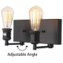 PUUPA 2 Lights Bathroom Vanity Light, Modern Industrial Black Wall Sconce for Bedroom Living Room Hallway Kitchen