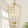 KSANA Gold Chandelier, 4-Light Gold Pendant Light with Adjustable Framework for Kitchen, Dining Room, 14'' W x 28.3'' H