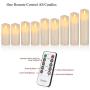 Antizer Flameless Candles Set of 9 Ivory Dripless Real Wax Pillars Include Realistic Dancing LED Flames and 10-Key Remote Control with 24-Hour Timer Function 400+ Hours by 2 AA Batteries