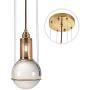 Modo Lighting Glass Globe Pendant Light Mid Century Modern Ceiling Light Adjustable Chandelier with Glass Shade, Metal Hanging Light Fxiture for Living Dining Room Farmhouse